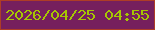 文字の大きさ：5、枠の色：ae3d26、背景の色：761f5d、文字の色：a6c602 無料ブログパーツのブログ時計