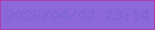 文字の大きさ：2、枠の色：ae3dad、背景の色：8d68db、文字の色：7e65d3 無料ブログパーツのブログ時計