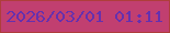文字の大きさ：5、枠の色：ae3e3b、背景の色：c13f70、文字の色：6630ae 無料ブログパーツのブログ時計