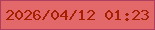 文字の大きさ：5、枠の色：ae3e5e、背景の色：e3686a、文字の色：a71f01 無料ブログパーツのブログ時計