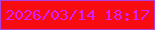 文字の大きさ：5、枠の色：ae42de、背景の色：f70d11、文字の色：d81df9 無料ブログパーツのブログ時計