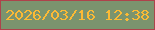 文字の大きさ：5、枠の色：ae434b、背景の色：7b946e、文字の色：fcba35 無料ブログパーツのブログ時計