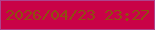 文字の大きさ：4、枠の色：ae438c、背景の色：c90247、文字の色：8e4f10 無料ブログパーツのブログ時計