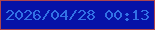 文字の大きさ：2、枠の色：ae454d、背景の色：0612a7、文字の色：3271e5 無料ブログパーツのブログ時計