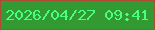 文字の大きさ：3、枠の色：ae4a36、背景の色：329933、文字の色：47ff80 無料ブログパーツのブログ時計