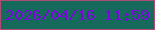 文字の大きさ：2、枠の色：ae4c74、背景の色：156a5b、文字の色：7a08da 無料ブログパーツのブログ時計