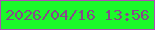 文字の大きさ：1、枠の色：ae4cb5、背景の色：1bf92a、文字の色：86488a 無料ブログパーツのブログ時計