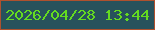 文字の大きさ：5、枠の色：ae512e、背景の色：27525c、文字の色：64db20 無料ブログパーツのブログ時計