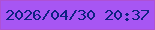 文字の大きさ：5、枠の色：ae51d4、背景の色：a756f3、文字の色：0f2183 無料ブログパーツのブログ時計