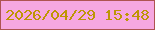 文字の大きさ：4、枠の色：ae5351、背景の色：f6a7e1、文字の色：be9504 無料ブログパーツのブログ時計