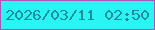 文字の大きさ：5、枠の色：ae55b8、背景の色：29f5f4、文字の色：218c9c 無料ブログパーツのブログ時計