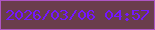文字の大きさ：3、枠の色：ae55c4、背景の色：6a3d4c、文字の色：7516ff 無料ブログパーツのブログ時計