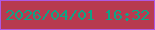 文字の大きさ：2、枠の色：ae58e4、背景の色：b73a50、文字の色：0ea485 無料ブログパーツのブログ時計