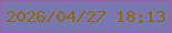 文字の大きさ：5、枠の色：ae59a3、背景の色：7977b0、文字の色：936a06 無料ブログパーツのブログ時計
