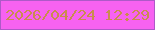 文字の大きさ：1、枠の色：ae59c8、背景の色：f762f1、文字の色：ca8c4e 無料ブログパーツのブログ時計