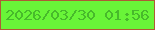 文字の大きさ：4、枠の色：ae5b35、背景の色：69f538、文字の色：47ba2b 無料ブログパーツのブログ時計