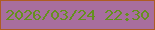 文字の大きさ：5、枠の色：ae5c23、背景の色：a86e9e、文字の色：65901e 無料ブログパーツのブログ時計
