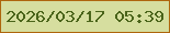 文字の大きさ：2、枠の色：ae660d、背景の色：d6de9f、文字の色：4a641a 無料ブログパーツのブログ時計