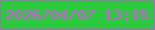 文字の大きさ：2、枠の色：ae66c2、背景の色：2bc93c、文字の色：ec47fe 無料ブログパーツのブログ時計