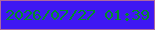 文字の大きさ：2、枠の色：ae67a0、背景の色：3f17f3、文字の色：038d2b 無料ブログパーツのブログ時計