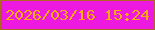 文字の大きさ：2、枠の色：ae6823、背景の色：ed19e1、文字の色：ffaa0a 無料ブログパーツのブログ時計