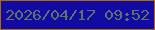 文字の大きさ：3、枠の色：ae690c、背景の色：120aa2、文字の色：5d7568 無料ブログパーツのブログ時計