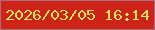 文字の大きさ：3、枠の色：ae6a7e、背景の色：ce2417、文字の色：d1e165 無料ブログパーツのブログ時計