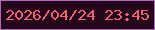 文字の大きさ：2、枠の色：ae6ab4、背景の色：24071a、文字の色：f36177 無料ブログパーツのブログ時計