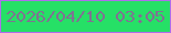 文字の大きさ：4、枠の色：ae6deb、背景の色：26e066、文字の色：807292 無料ブログパーツのブログ時計