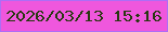 文字の大きさ：1、枠の色：ae6df5、背景の色：ef57dd、文字の色：283911 無料ブログパーツのブログ時計