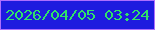 文字の大きさ：3、枠の色：ae6efe、背景の色：1e1bdf、文字の色：30e16a 無料ブログパーツのブログ時計