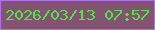 文字の大きさ：3、枠の色：ae71ed、背景の色：845371、文字の色：50e645 無料ブログパーツのブログ時計