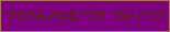 文字の大きさ：2、枠の色：ae725a、背景の色：7e0280、文字の色：5c2210 無料ブログパーツのブログ時計