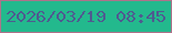 文字の大きさ：4、枠の色：ae728a、背景の色：23b98d、文字の色：4f5a90 無料ブログパーツのブログ時計