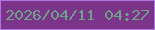 文字の大きさ：4、枠の色：ae74e1、背景の色：7c338a、文字の色：6ea08a 無料ブログパーツのブログ時計