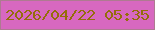 文字の大きさ：1、枠の色：ae7a91、背景の色：d768c0、文字の色：946d0a 無料ブログパーツのブログ時計