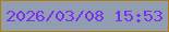 文字の大きさ：5、枠の色：ae7c0f、背景の色：919eb2、文字の色：7a2fee 無料ブログパーツのブログ時計