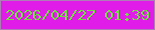 文字の大きさ：3、枠の色：ae7db8、背景の色：df1ce8、文字の色：6ede41 無料ブログパーツのブログ時計