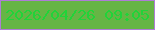 文字の大きさ：2、枠の色：ae7dd6、背景の色：66b545、文字の色：21d339 無料ブログパーツのブログ時計