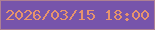 文字の大きさ：2、枠の色：ae8093、背景の色：7754ab、文字の色：e6936d 無料ブログパーツのブログ時計