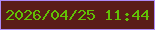 文字の大きさ：4、枠の色：ae8af6、背景の色：5a1d18、文字の色：62c005 無料ブログパーツのブログ時計