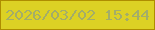 文字の大きさ：1、枠の色：ae8d00、背景の色：dcd124、文字の色：a3ad69 無料ブログパーツのブログ時計