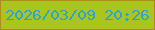 文字の大きさ：2、枠の色：ae8d1c、背景の色：aac61e、文字の色：29a6d0 無料ブログパーツのブログ時計