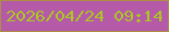 文字の大きさ：4、枠の色：ae8e43、背景の色：b45aa8、文字の色：adc720 無料ブログパーツのブログ時計