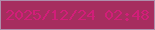 文字の大きさ：5、枠の色：ae8eab、背景の色：a62d5f、文字の色：d21e79 無料ブログパーツのブログ時計