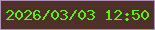 文字の大きさ：3、枠の色：ae91b2、背景の色：4f3029、文字の色：61ee12 無料ブログパーツのブログ時計