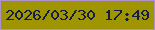 文字の大きさ：2、枠の色：ae91ce、背景の色：9e9501、文字の色：121d4a 無料ブログパーツのブログ時計