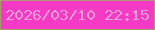 文字の大きさ：5、枠の色：ae9a72、背景の色：f53bc6、文字の色：ef9ed5 無料ブログパーツのブログ時計