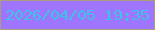 文字の大きさ：4、枠の色：ae9c76、背景の色：9e75fd、文字の色：3dc4e4 無料ブログパーツのブログ時計