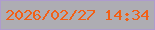 文字の大きさ：5、枠の色：ae9ccd、背景の色：aeadb3、文字の色：f25f16 無料ブログパーツのブログ時計